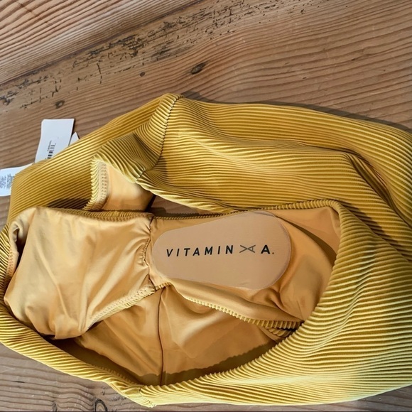 Vitamin A Fred SEGAL golden yellow high waisted bikini bathing suit bottom. - Picture 6 of 9